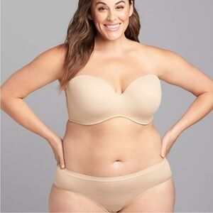 CACIQUE MULTIWAY STRAPLESS BRA NUDE Size 44DDD New